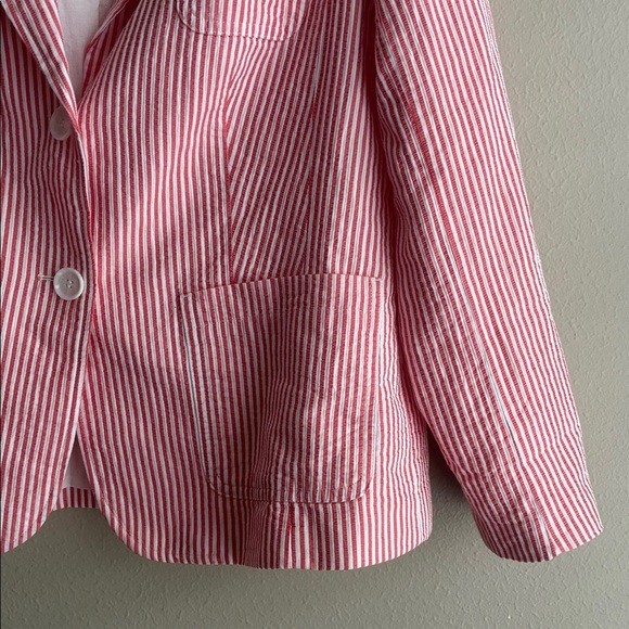 Talbots Red and White Striped Cotton Blazer size 12p 12 P - Picture 4 of 8